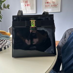 Farragamo Vintage Black Patent Purse